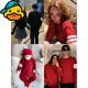 G.duck Chinese New Year parent-child outfits for a family of three in autumn and winter, western-style family outfits, red knitted sweater, baby jumpsuit, round neck, red 165 Adult S (80-100Jin Jin is equal to 0.5kg)
