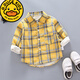 G.duck boys' velvet warm bottoming shirt autumn and winter children's style plaid shirt 1-3 baby girl 6 cardigan jacket top MTY shirt velvet 100cm recommended for 2-3 years old