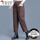 Woodpecker Middle-aged Mom Winter Down Pants 2025 New Middle-aged Women's Autumn and Winter Loose Warm Thickened Straight Pants Brown Down Pants M Recommended 90-110 Jin Jin equals 0.5 kg to wear