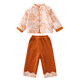 HAL.DUCK Girls' New Chinese Tang Suit Suit Autumn and Winter 2026 New Children's National Style Hanfu Baby Girl New Year's Clothes Winter Clothes Orange Free Bag 130 cm