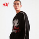 H&M New Year Series Men's Sweater Year of the Horse and Animal Year Loose Jacquard Knitted Pullover 1307984 Black/Ambitious Horizons XL 180/116
