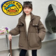 G.duck girls' winter cotton coat new thickened medium and large children's down winter cotton coat children's cotton-padded jacket black 150