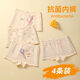 Modal children's underwear for girls, pure cotton, antibacterial, comfortable, breathable and skin-friendly boxer briefs for little girls, boxer shorts without clips pp A cute rabbit 4 pack 100 S size recommended 15-25Jin Jin is equal to 0.5kg