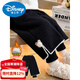 Disney girls' velvet pants autumn and winter 2026 new children's style winter all-in-one thin velvet sweatpants baby black 130 cm