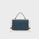 IEF/Aiyifu 2025 winter new Korean style fashion niche design stitching design portable small square bag blue one size