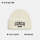 COACH brand direct supply 100% sheep wool embroidered knitted beanie hat for men and women, white CU806 gift