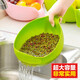 Shantou Lin Village Drainage Basin Kitchen Rice Drainage Basket Multifunctional Rice Washer Plastic Fruit and Vegetable Washing Basin Rice Washing Sieve Household Large Green