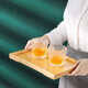 Tuojin Japanese tea set bamboo wooden tea tray household water cup tray rectangular bamboo tray hotel restaurant tray barbecue tray medium size 28*19*2.5cm