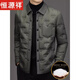 Hengyuanxiang Light Luxury High-end Men's Lightweight Down Jacket Winter White Duck Down Business Casual Warm Middle-aged Dad Jacket Gray M Recommended 95-110Jin Jin is equal to 0.5 kg