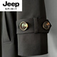 JEEP SPIRIT autumn new windbreaker jacket men's double row British style coat young and middle-aged business loose casual men's black L