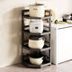 Fantasy Pot Rack Kitchen Tripod Right Angle Storage Rack Floor-standing Corner Storage Home Multifunctional Multi-layer Pot Storage Rack Four-layer Gun Ash Height 81 Long 31 (Layers Distance Adjustable) Each layer is adjustable and nail-free fixing Full carbon steel shelf carbon steel layer