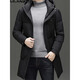 LILANZ men's mid-length down jacket middle-aged men's business casual versatile hooded warm white duck down jacket trendy black 18-25803 M 170