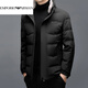 EMPORIO ARMANI Armani thickened down jacket men's short 2026 winter new style removable hood white duck down winter clothing warm and casual green XL 180 (140-155Jin Jin equals 0.5 kg)