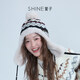 Xuanzi (SHINE) Qiqijiang exclusive SHINE Xuanzi jewelry knitted Fair Isle series plush hat fur ball beanie red M (56-58cm)
