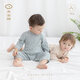 Wooden cotton baby long-sleeved jumpsuit summer male and female baby pure cotton jumpsuit thin breathable air-conditioned crawler suit summer oatmeal color small 100% cotton summer style 90cm