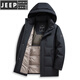 JEEP SPIRIT Зимний пуховик, мужской, средней длины, утолщенный, для папы среднего возраста, теплая куртка на белом утином пуху, черного цвета, M Рекомендуется 100–120 Джин Джин равен 0,5 кг