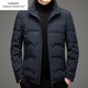 Emporio Armani EA7 Armani winter new high-end white goose down men's stand-up collar thickened warm down jacket middle-aged short men's light black L