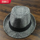 Manlin woolen top hat men's British jazz hat middle-aged and elderly retro warm gentleman hat Korean version trendy M (56-58cm cloth strip black and white