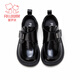 Fuluomi boys leather shoes 26 spring British style campus performance single shoes primary school students soft sole non-slip children's shoes black 38