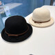 Woodpecker (TUCANO) bow-knot top hat for women in autumn and winter, versatile Japanese-style sunshade hat, rolled edge knitted woolen hat, fashionable face, millet white M (56-58cm)