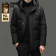 利郎（LILANZ）鸭绒羽绒服男士中长款冬季新款中年爸爸加厚保暖冬装外套男装 藏青色 L 175/96A
