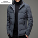 Emporio Armani EA7 Armani winter new high-end white goose down men's stand-up collar thickened warm down jacket middle-aged short men's light black L
