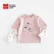Uncle Hao Children's Products Spring New 2026 Fashion Girls Western Internet Celebrity Trendy Fake Two-piece Long Sleeve Trendy Pink 130 64 Shipped within 15 days