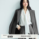 Eveli (eifini) Jiang Xin endorses the classic continuation of the college style miu style exquisite commuter shoulder suit jacket for women, dark gray M