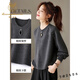 Lu Wang Lianxue 2026 new autumn and winter style loose sweater bottoming shirt for women can be worn alone with a knitted sweater top Gray L