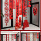 Yong Huan 2026 new long strips with blessing characters for living room New Year decoration curtain hangings background wall New Year's Day party layout corridor 26*195cm (felt material) lantern style (five blessings come to the door) BP-214