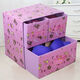 Fantasy two-layer three-draw underwear storage box drawer-type fabric home bra storage box foldable storage box waterproof lace cherry 30x22x30cm