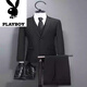 Playboy (PLAYBOY) European station suit men's slim Korean version youth spring and autumn light and breathable simple casual suit jacket single suit top gray XL recommended 130-150Jin Jin equals 0.5 kg