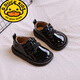 G.duck little yellow duck handsome one year old small leather shoes baby 1-2-3 years old versatile good-looking shoes baby toddler shoes spring and autumn soft black single Velcro 15 / inner length about 11.5cm