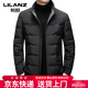 利郎（LILANZ）高端羽绒服男冬季新款轻薄保暖鸭绒中年男士爸爸冬装立领外套潮流 黑色 M