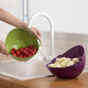 Camellia double vertical sieve kitchen vegetable basket plastic drain basket thickened fruit basin A35002 green
