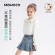 Mami Maka (MOMOCO) children's clothing girls' shirts 2026 spring style medium and large children's fashionable and versatile sweet shirts white 105