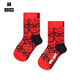 Happy Socks 25th Autumn and Winter New Product Mid-calf Socks Children's Socks Autumn and Winter Breathable Socks for Boys and Girls Red Spider-Man 7-9Y