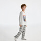 AIMER KIDS AIMER Children's Antibacterial Home Clothing Boys and Girls Pullover Long Sleeve Pajamas/Long Pajama Pants Tops - Street Racing 140 (55-70Jin Jin is equal to 0.5kg)