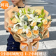 Lingxiang Flower Express Champagne Rose Bouquet Confessing Love to Girlfriend and Wife as a Birthday Gift Nationwide Delivery 11 Champagne and 11 White Lily Bouquets