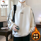 Woodpecker (TUCANO) new velvet thickened sweatshirt for boys middle and high school students half turtleneck bottoming shirt for teenagers and older children autumn and winter men's wear 10710-R685 apricot velvet thickened XL 120-135Jin Jin is equal to about 0.5 kg