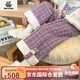 Burwilde international brand girls' fleece pants autumn and winter new style children's winter all-in-one fleece baby girl purple purple 90 cm