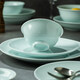 Tuojin Jingdezhen high temperature shadow celadon dishes and spoons free combination rice bowl noodle bowl round plate household tableware gift porcelain 8.5 inch soup bowl 1 piece
