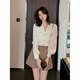 Playboy (PLAYBOY) 2026 French style shirt chiffon shirt new long-sleeved design niche autumn chic top official flagship off-white S 80-95Jin Jin equals 0.5 kg