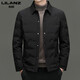 LILANZ Men's Lightweight Down Jacket Men's Autumn and Winter Warm Jacket Dad Lapel Casual Short Fashion Top Black 3966 M 170