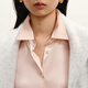 LESS shopping mall same style 2026 spring new mulberry silk casual drape solid color shirt for women 2Q1213490 681 elegant pink S