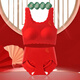 Jeanswest Girls' Zodiac Year Underwear Set Development Period 13-Year-Old Year of the Dragon Children's Big Red Girly Bra Year of the Dragon Good Luck and Auspicious Gift Box Set _ Underwear + Underwear M _ Recommended 60-80 Jin Jin equals 0.5 kg