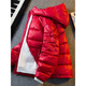 Playboy High-End Thickened Down Jacket Men's Winter White Duck Down Warm Hooded Glossy Jacket Red 4XL (191-210Jin Jin equals 0.5kg)