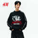 H&M New Year Series Men's Sweater Year of the Horse and Animal Year Loose Jacquard Knitted Pullover 1307984 Black/Ambitious Horizons XL 180/116