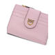 PINKO women's card holder, portable storage, ID storage, coin compartment, pink leather metal buckle, pink, one size fits all