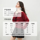 Shandubila Fashionable New Year Red Dress Sweater Women's Winter Irregular Hem Round Neck Sweater Loose Warm Thick Top